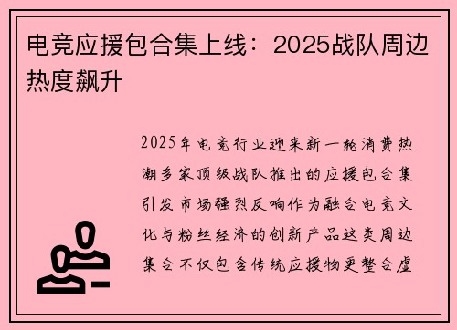电竞应援包合集上线：2025战队周边热度飙升
